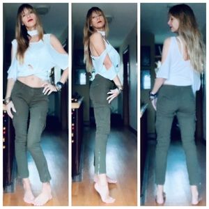 Army Green Cargo Jeans